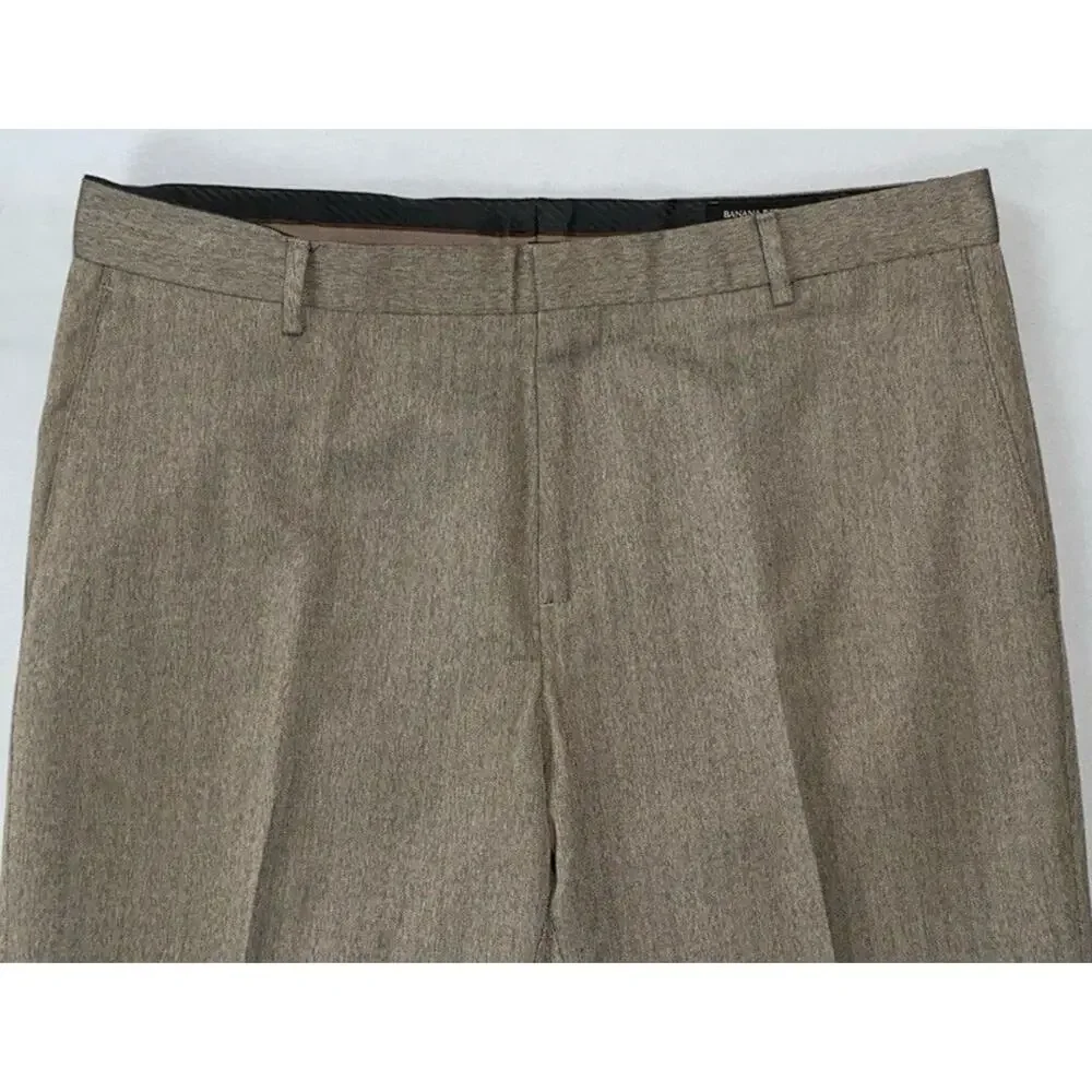 Banana Republic Tailored Slim Fit Flat Front Dress Pants. Herringbone, 35X34 EUC